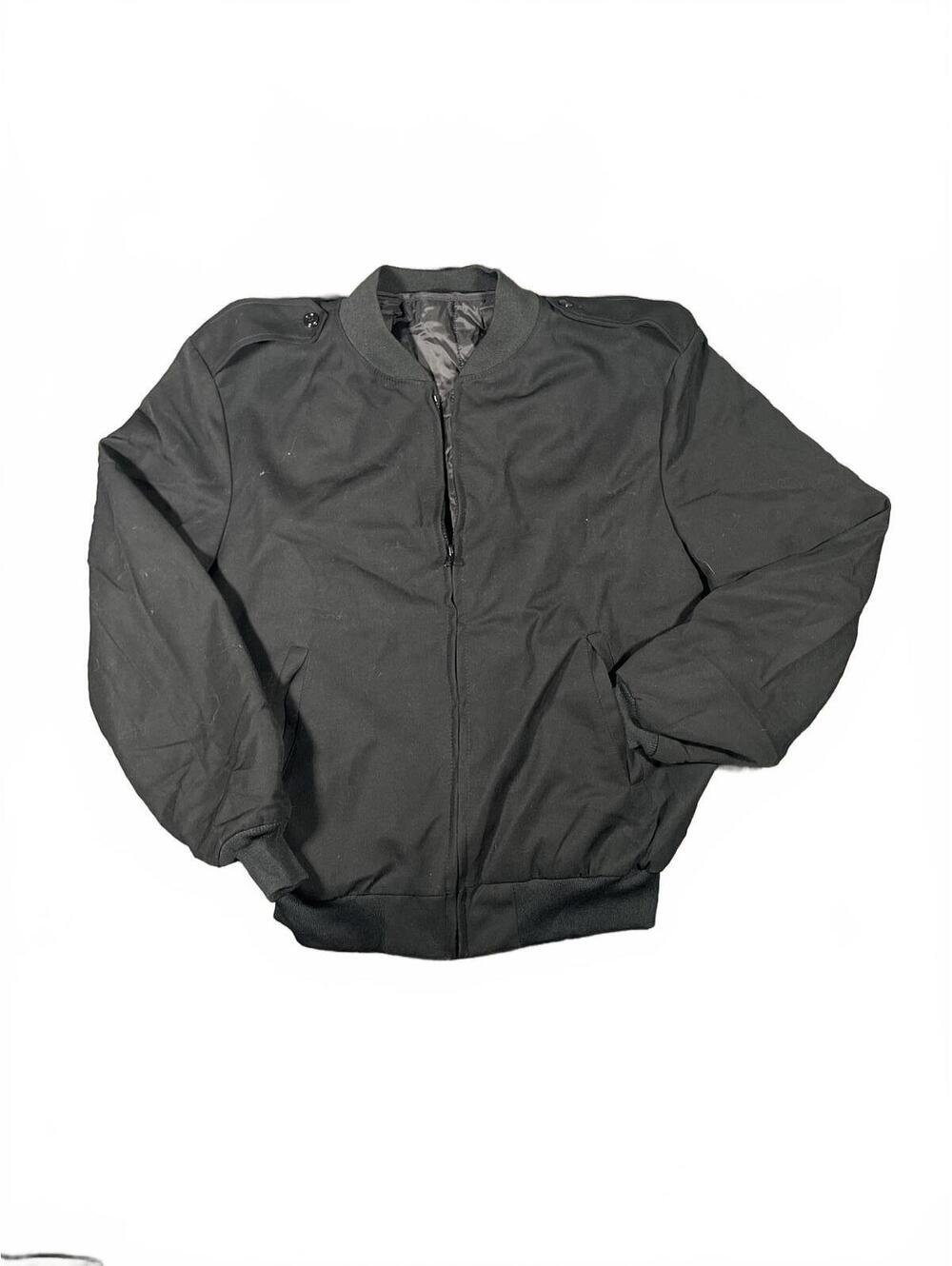 Neptune Garment Co. Black Wool Men's Military Bomber Jacket Detachable Liner 46R